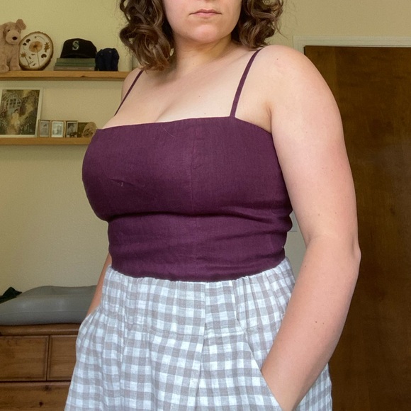 Reformation Overland plum linen top - Picture 3 of 12